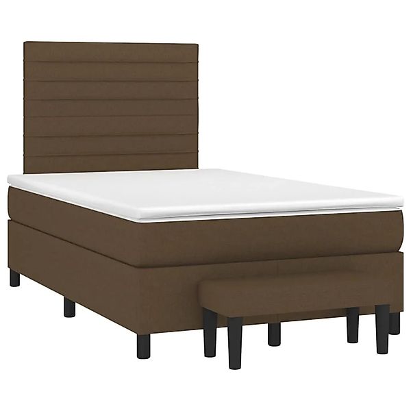vidaXL Boxspringbett mit Matratze Dunkelbraun 120x190 cm Stoff 3270365 günstig online kaufen