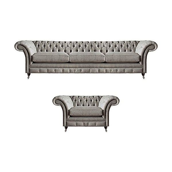 JVmoebel Chesterfield-Sofa Wohnzimmer Set 2tlg Sofa Dreisitze Sitzmöbel Ses günstig online kaufen