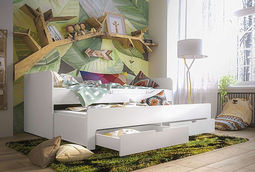 Home affaire Jugendbett "Bett Tulsa mit zusätzlicher ausziehbarer Schlafflä günstig online kaufen