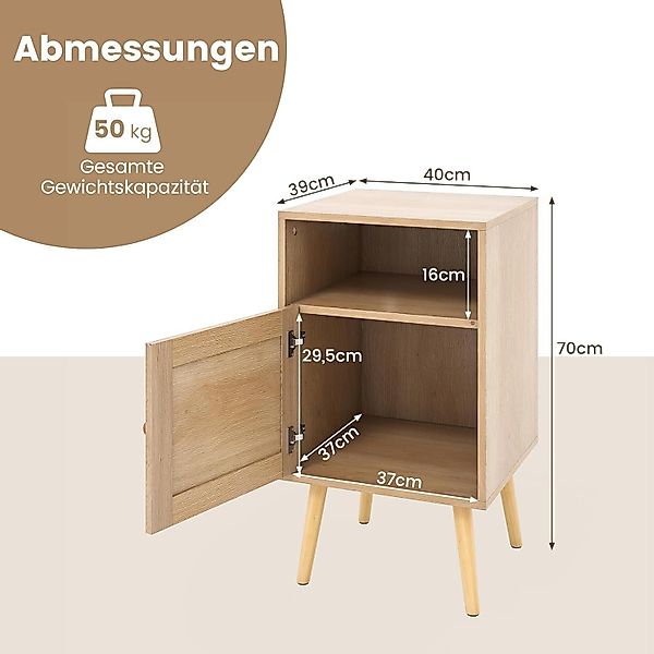 KOMFOTTEU Nachttisch (2-St), mit Türschrank & günstig online kaufen