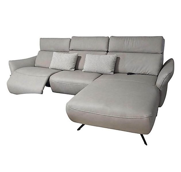 Musterring Ecksofa Ecksofa MR 280 Leder 59 Cloudy Pearl Grau mit Relaxfunkt günstig online kaufen