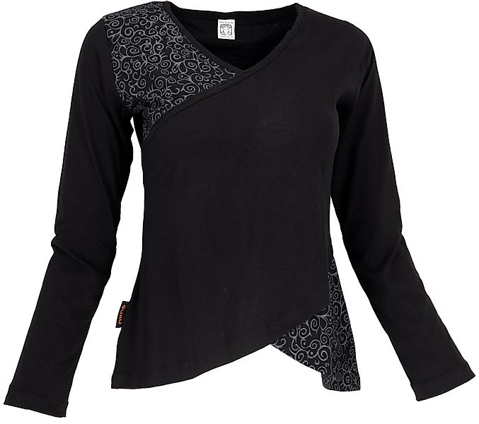 Guru-Shop Longsleeve Langarmshirt Boho-chic - schwarz günstig online kaufen