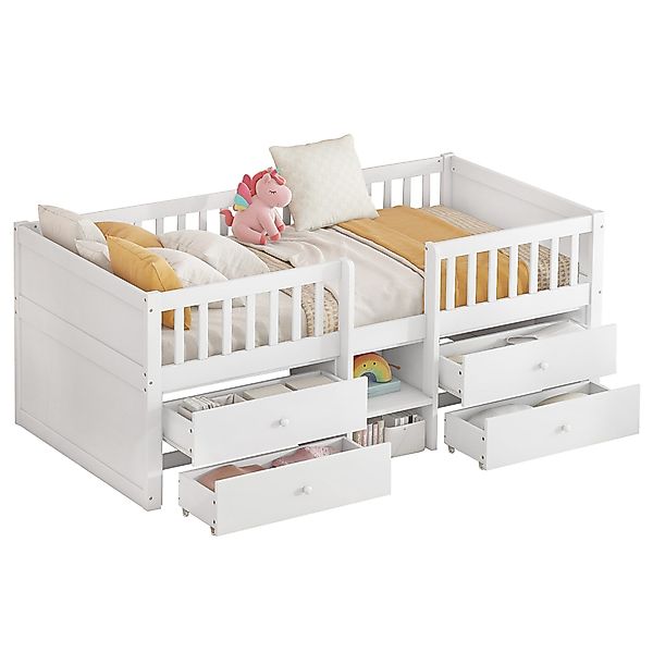 OKWISH Kinderbett Halbhohes Bett,Einzelbett,mit 4 Schubladen günstig online kaufen
