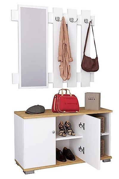 VCM Schuhschrank 2tlg. Holz Garderobe Dielenmöbel Schuhe Gados XL günstig online kaufen