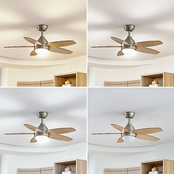 Lindby LED-Deckenventilator Klasika, DC, leise, 106 cm, CCT günstig online kaufen