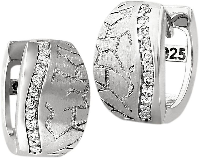 SilberDream Paar Creolen SilberDream weiß Welle Ohrringe Zirkonia (Creolen) günstig online kaufen