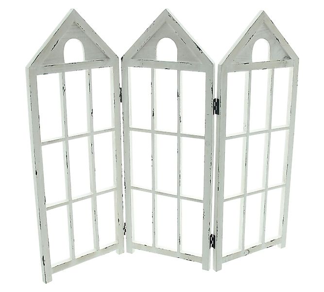 Dekoleidenschaft Paravent "Häuser" Deko aus Holz im Shabby Look, weiß, 66x5 günstig online kaufen