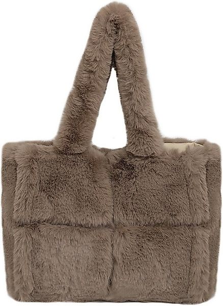 Bextsrack Schultertasche Damen Plüsch Umhängetasche Groß Shopper Tasche Han günstig online kaufen