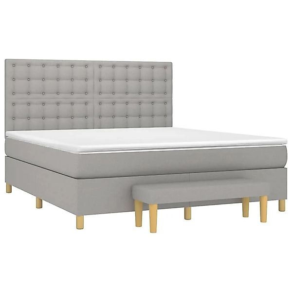 vidaXL Boxspringbett mit Matratze Hellgrau 160x200 cm Stoff 3137485 günstig online kaufen