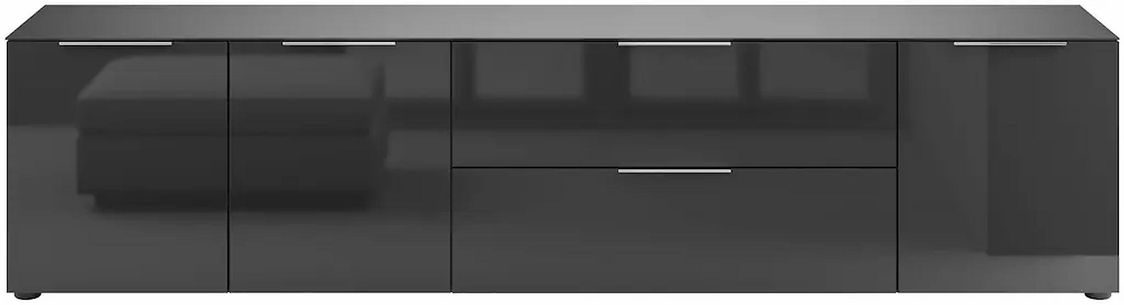 Manjana Möbel Lowboard "Lowboard mit Chrom oder Schwarz matten Metallgriffe günstig online kaufen