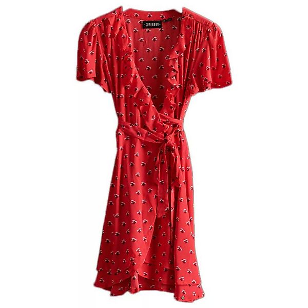 Superdry Summer Wrap Kurzes Kleid L Red Ditsy günstig online kaufen
