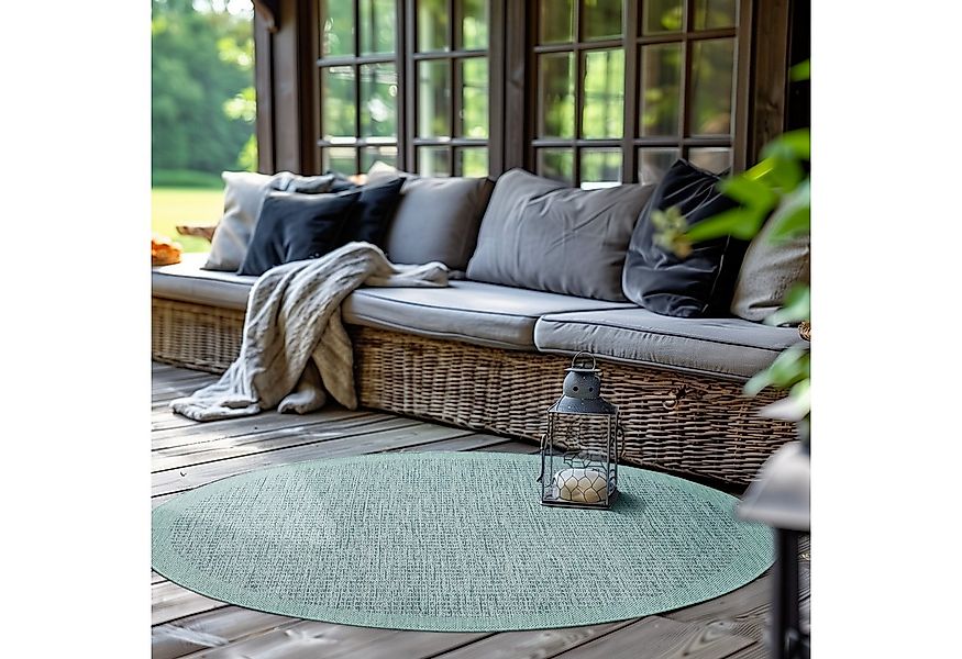 SIMPEX24 Outdoorteppich Unicolor, Rund, Höhe: 3 mm, Teppich Wetterfest Wasc günstig online kaufen