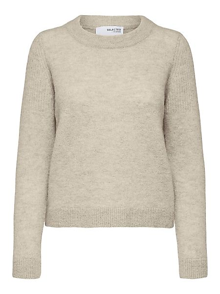 SELECTED Weicher Woll Pullover Damen Beige günstig online kaufen