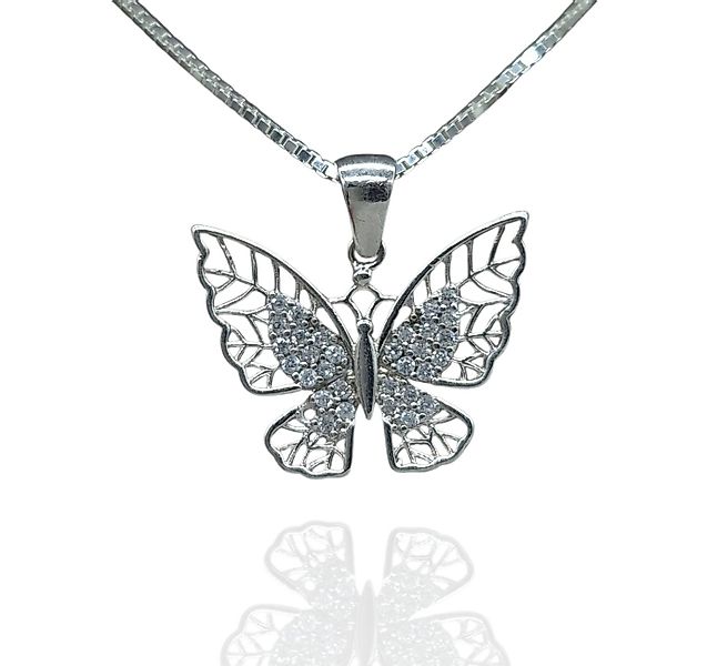 NAHLE Kette mit Anhänger Schmetterling Anhänger Damen Baguette 925 Silberke günstig online kaufen
