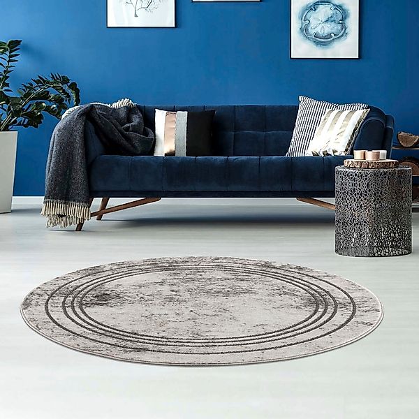 Carpet City Teppich "Noa 9341" rund 11 mm Höhe Kurzflor, Modern, Weicher Fo günstig online kaufen