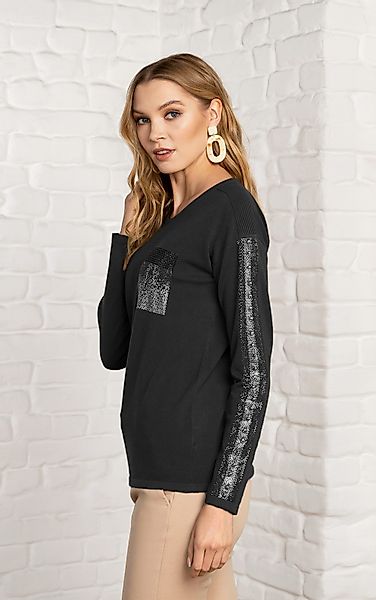 Passioni Strickpullover mit Strassdetails günstig online kaufen