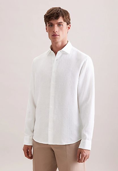 seidensticker Leinenhemd "Schwarze Rose" Shaped 1/1 Kentkragen Uni günstig online kaufen