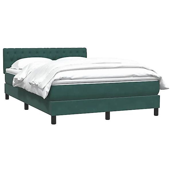 vidaXL Boxspringbett mit Matratze Dunkelgrün 160x220 cm Samt 3316554 günstig online kaufen