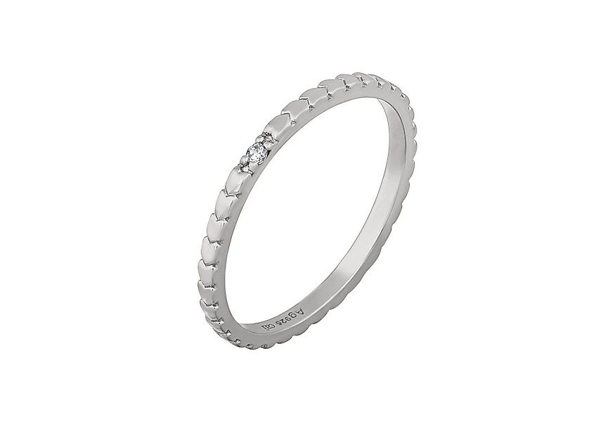 CAÏ Fingerring 925/- Sterling Silber rhodiniert Herzen Zirkonia Stacking günstig online kaufen