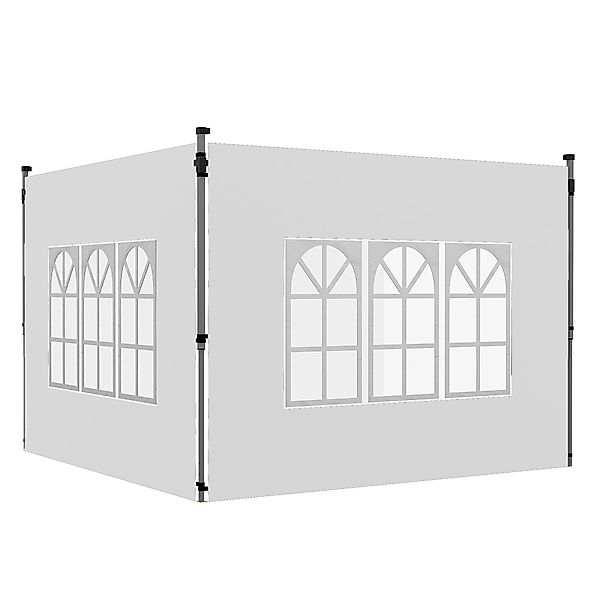 Outsunny 2er-Set Seitenteile für Pavillon 3x3/3x4 m, Seitenwand mit Fenster günstig online kaufen