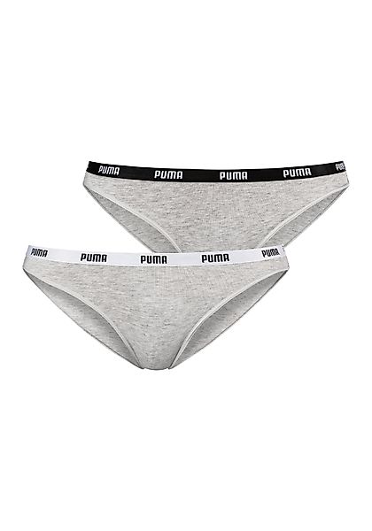 PUMA Bikinislip "Iconic", (Packung, 2er-Pack), mit schmalem Logo-Webbündche günstig online kaufen