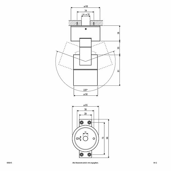 EVN 635015 Deckenanbauspot, IP54 rund anthrazit günstig online kaufen