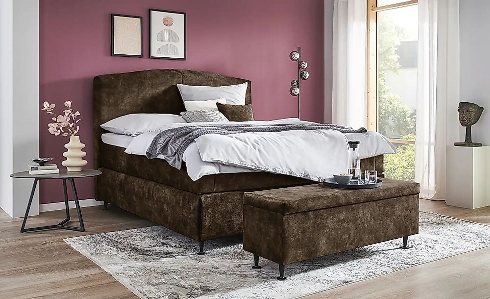 Kings and Queens Boxspringbett  Skyer ¦ braun ¦ Maße (cm): B: 204 H: 132 Be günstig online kaufen