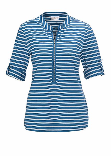 GOLDNER 3/4-Arm-Shirt "Kurzgröße Sportives Ringelshirt in Longform" Garngef günstig online kaufen