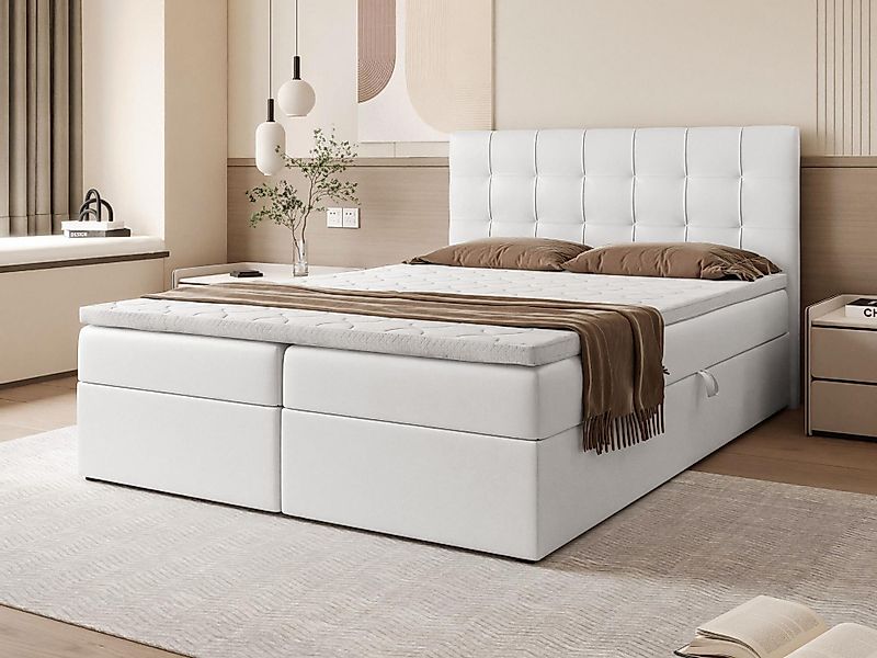 Beautysofa Boxspringbett mit Bettkasten Topiq II, günstig online kaufen