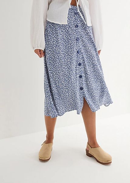 bonprix Sommerrock aus Viskose, ausgestellte Passform, grafisches Muster, m günstig online kaufen