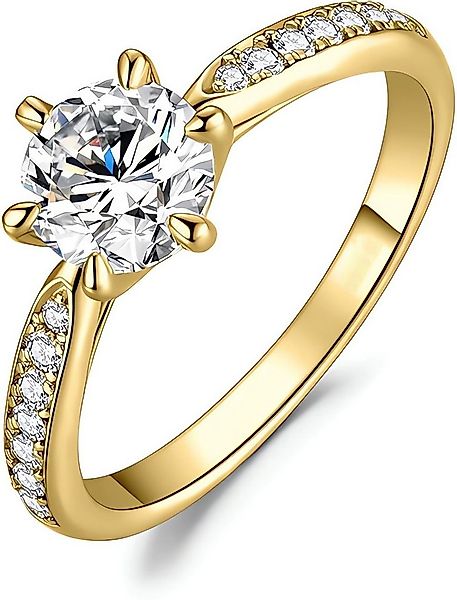 Jumpeak Diamantring Ring Damen 1ct 14K Gold E VS2 3EX RundSchliff Diamantri günstig online kaufen