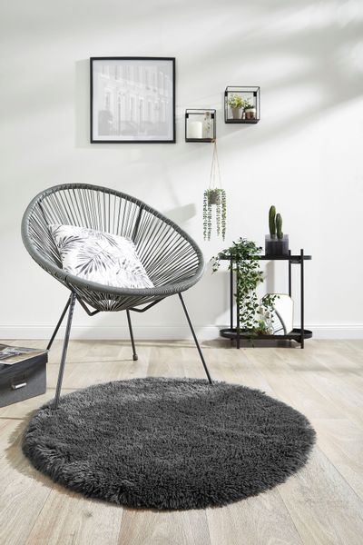 my home Fellteppich "Alpa" rund 35 mm Höhe Kunstfell, Uni Farben, sehr weic günstig online kaufen