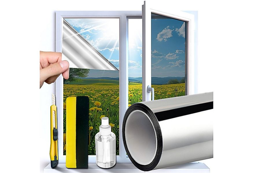 Midori Fensterfolie, glatt, Sonnenschutz-Fensterfolie UV-Schutz Spiegelfoli günstig online kaufen