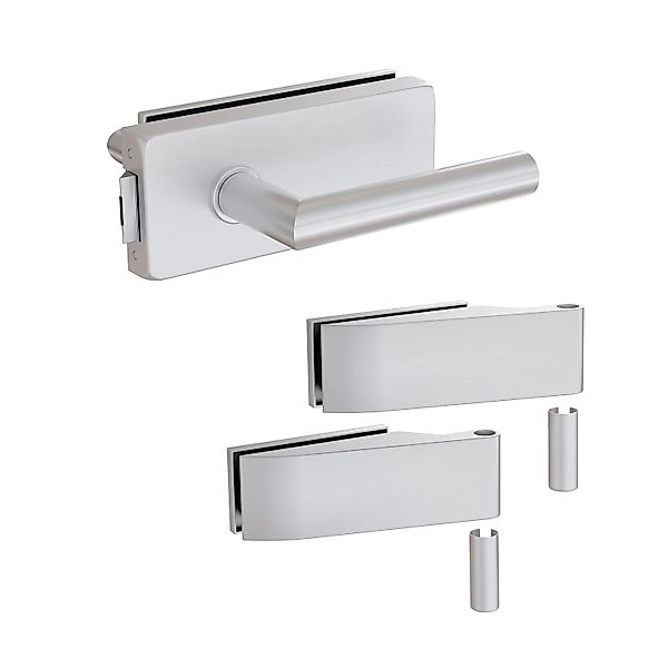 Levidor Glastürbeschlag Studio Eckig Unverschließbar Aluminium günstig online kaufen