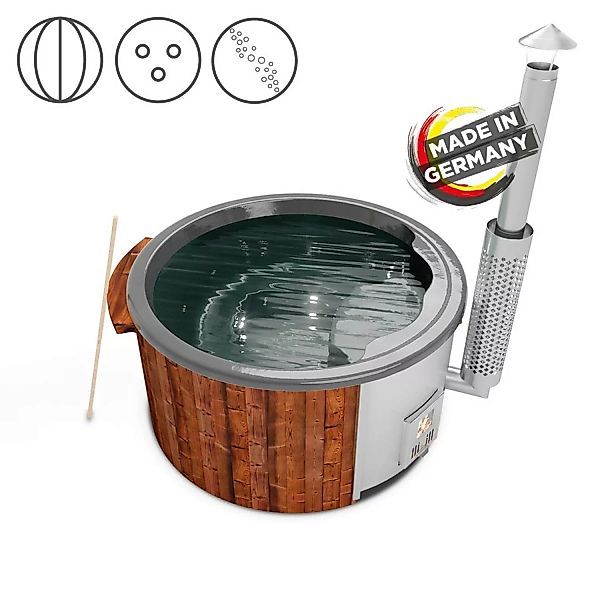 Holzklusiv Hot Tub Saphir 180 Thermoholz Spa Wanne Anthrazit günstig online kaufen