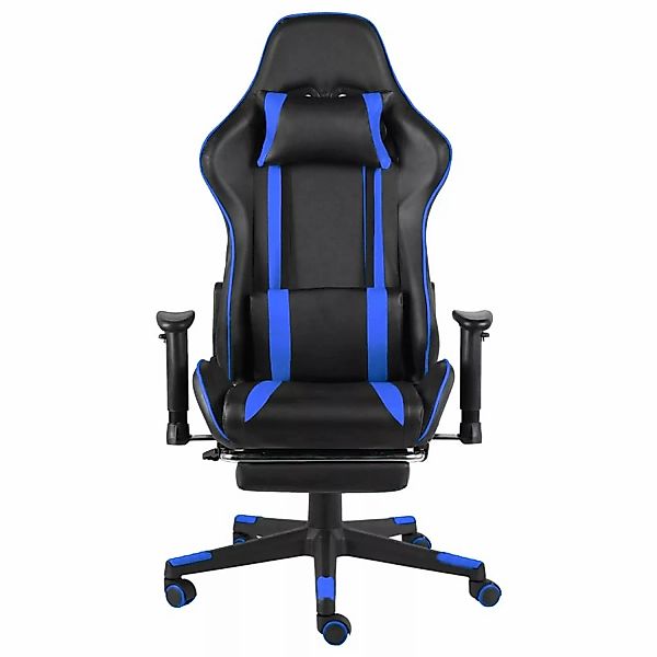vidaXL Gaming-Stuhl mit Fußstütze Drehbar Blau PVC Modell 1 günstig online kaufen