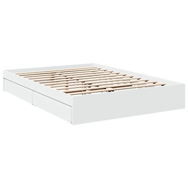 vidaXL Bettgestell mit Schubladen Weiß 160x200 cm Holzwerkstoff 3280643 günstig online kaufen