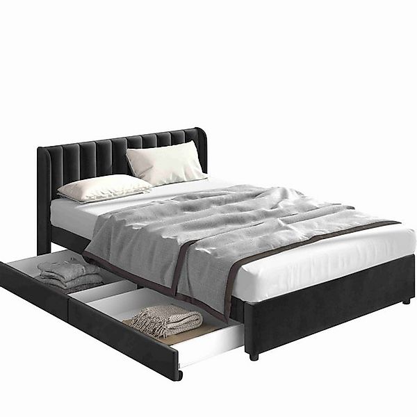 BlingBin Polsterbett Stauraumbett Doppelbett Jugendbett Bettgestell mit 2 S günstig online kaufen