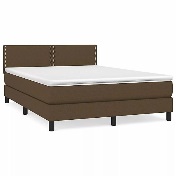 vidaXL Boxspringbett mit Matratze Dunkelbraun 140x200 cm Stoff1373110 günstig online kaufen