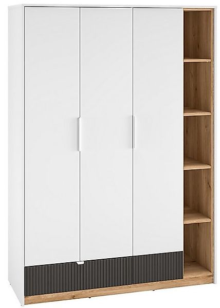 Marmex Möbel Kleiderschrank Torino 01 dreitürig mit offenem Regal 138x196x5 günstig online kaufen