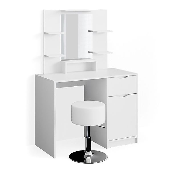 Vicco Schminktisch Ruben Little Weiß 100 cm mit Hocker günstig online kaufen