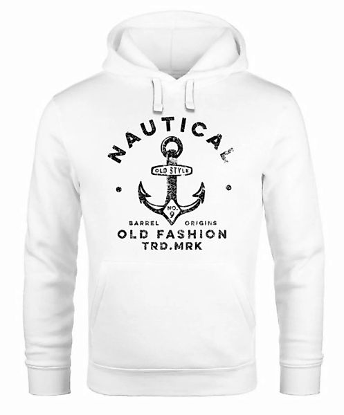 Neverless Hoodie Hoodie Herren Anker Motiv Nautical Kapuzen-Pullover Männer günstig online kaufen