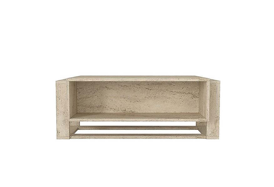 moebel17 Couchtisch Couchtisch Bianco Beige mit Granit Optik (Einzelmöbel, günstig online kaufen