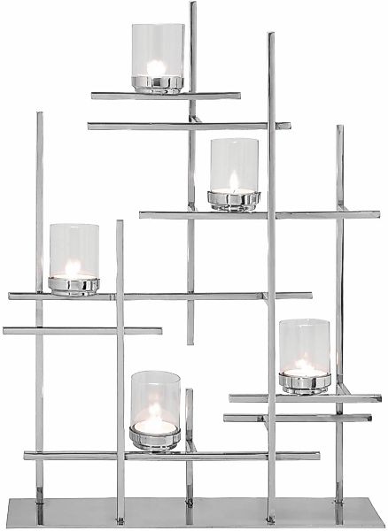 Fink Teelichthalter "PALADIN" Dekoleuchter, 5-flammig, aus Edelstahl, Höhe günstig online kaufen