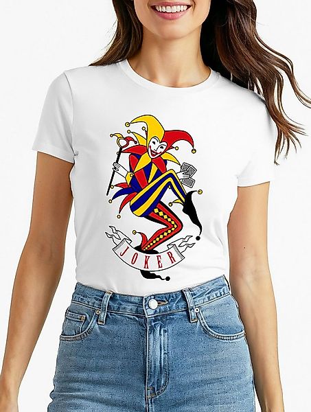 MoonWorks Print-Shirt Damen T-Shirt Kartenspiel Kostüm Spielkarten Gruppenk günstig online kaufen