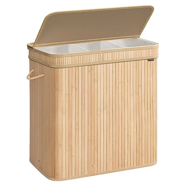 Songmics Wäschesammler Ronex 3 Fächer 120, Beige günstig online kaufen