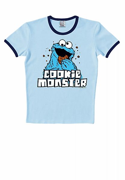 LOGOSHIRT T-Shirt "Cookie Monster", mit farblich abgesetzten Bündchen günstig online kaufen