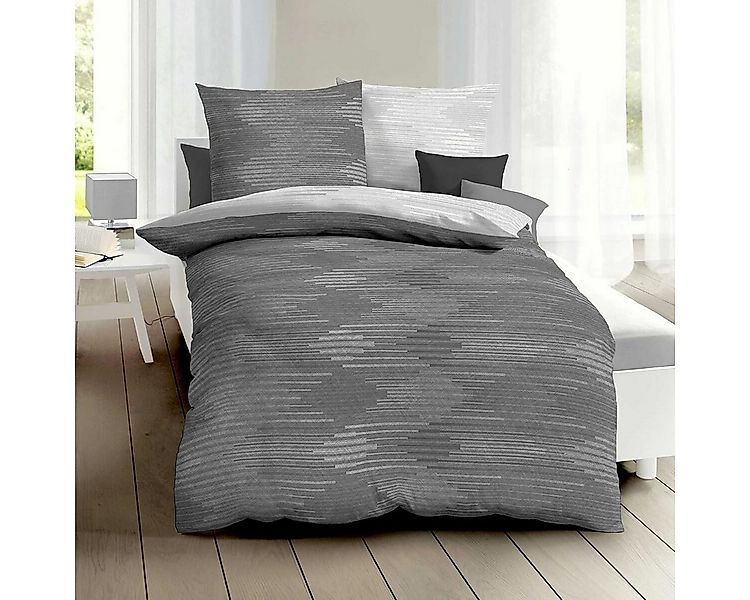 TRAUMSCHLAF Bettwäsche Ikat, Biber, 2 teilig, wunderbar kuschelige Biber Be günstig online kaufen