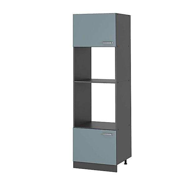 Vicco Mikrowellenumbauschrank R-Line, Blau-Grau/Anthrazit, 60 cm günstig online kaufen