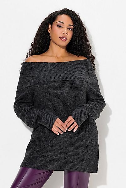 Ulla Popken Strickpullover Pullover Schulterausschnitt Langarm günstig online kaufen